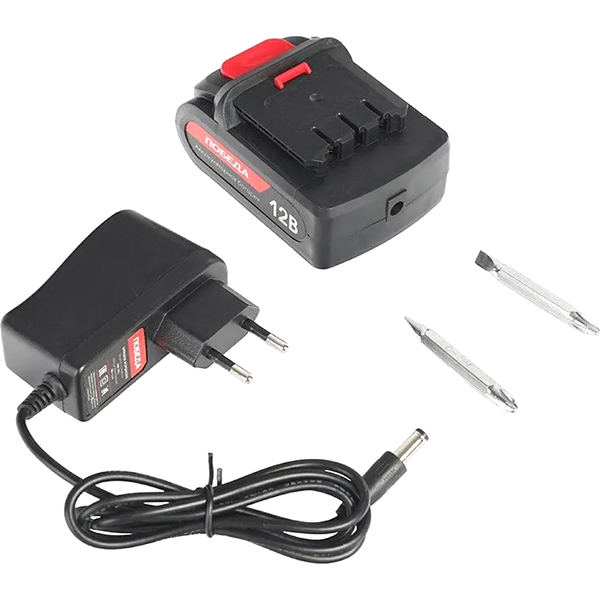 Шуруповерт аккумуляторный ПОБЕДА ДА-12/1Ли, 12В, 32 нм(180201648)