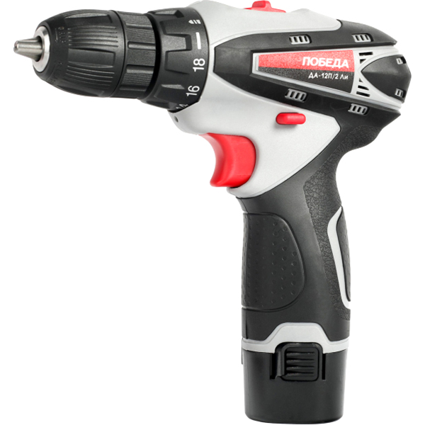 Шуруповерт аккумуляторный ПОБЕДА ДА-12П/2 Ли, Li-Ion, 12V, 2,0Ah, 25Нм(180201637)