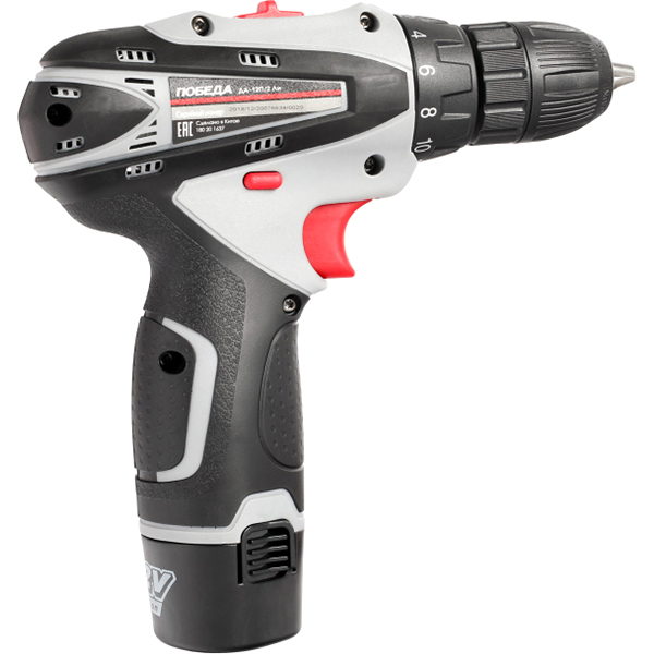 Шуруповерт аккумуляторный ПОБЕДА ДА-12П/2 Ли, Li-Ion, 12V, 2,0Ah, 25Нм(180201637)