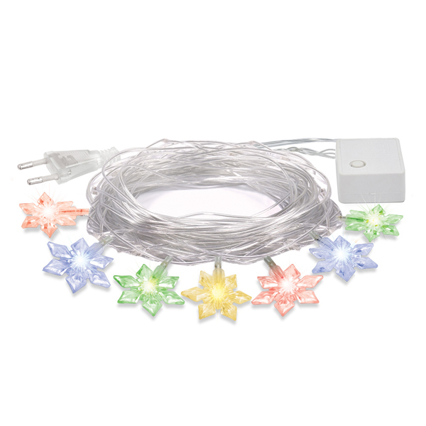 Гирлянда светодиодная Vegas Цветочки 80 разноцветных LED ламп, 10 м, 220V/20