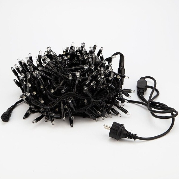 Гирлянда светодиодная NEON-NIGHT Кластер 10 м, 400 LED, черный каучук, IP67