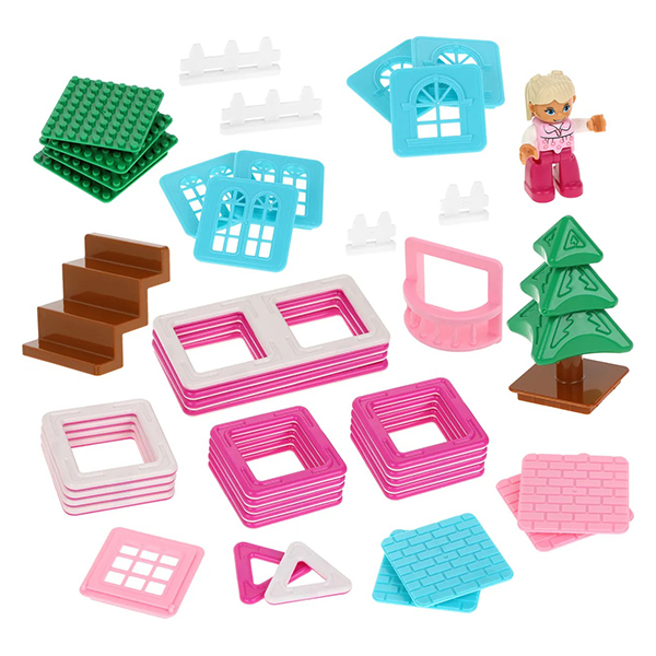 Магнитный конструктор On Time Домик в лесу, 42 детали, для девочек (45051)