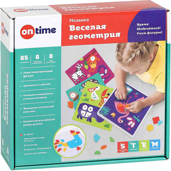 Мозаика On Time Веселая геометрия, 85 элементов (45057)
