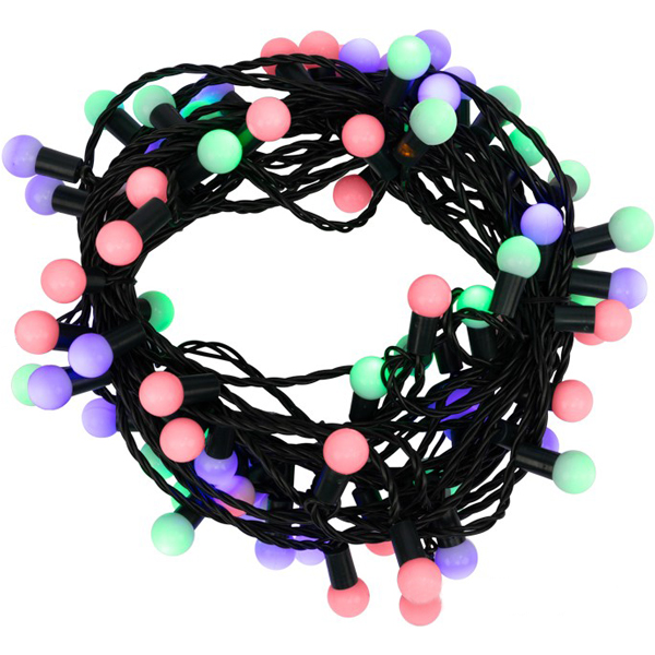 Гирлянда светодиодная NEON-NIGHT Мультишарики 13мм, 20м, 200 LED, RGB