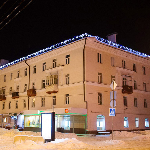 Гирлянда светодиодная NEON-NIGHT Айсикл (бахрома) 128 LED, 4,0х0,6м Белый (255-225)