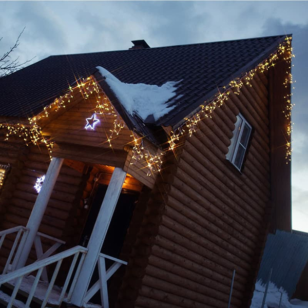 Гирлянда светодиодная NEON-NIGHT Айсикл (бахрома) 176 LED, 4,8х0,6м Белый