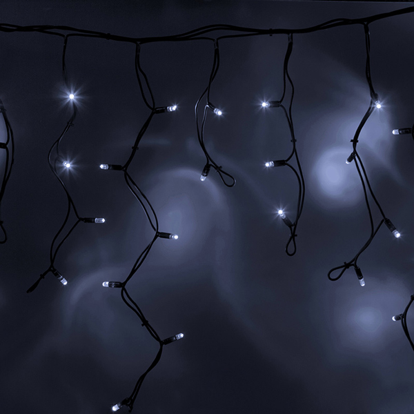 Гирлянда светодиодная NEON-NIGHT Айсикл (бахрома) 240 LED, 5,6х0,9м Белый (255-255)