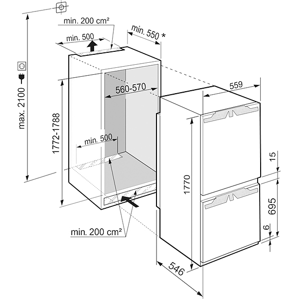 Встраиваемый холодильник комби Liebherr SICNd 5153-20
