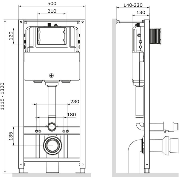 Инсталляция для туалета Am.Pm Pro I012704 синий, белый