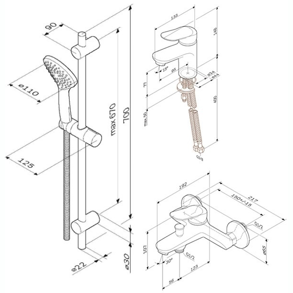 Набор смесителей Am.Pm Sunny F40985C00