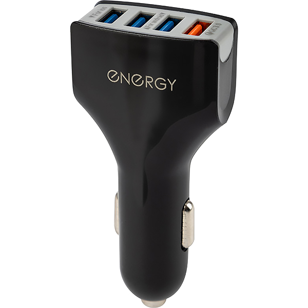 Автомобильное зарядное устройство Energy ET-17A, 4 USB, Q3.0 Black (100284)