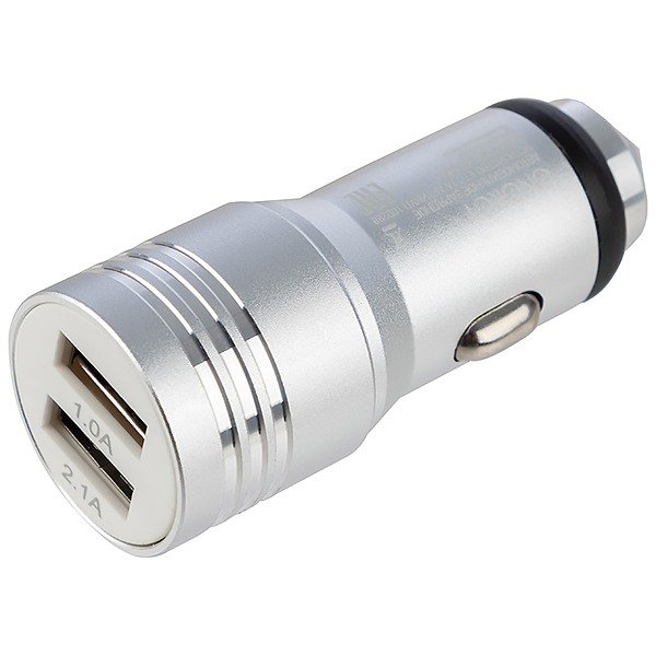 Автомобильное зарядное устройство Energy ET-19A, 2,1A Silver (100288)