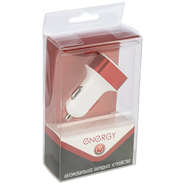 Автомобильное зарядное устройство Energy ET-21A, 3 USB, 2,1A Red (100291)