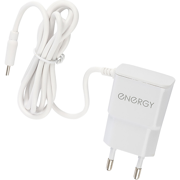 Зарядное устройство для аккумулятора Energy ET-14, Type-C, 1А White (100298)