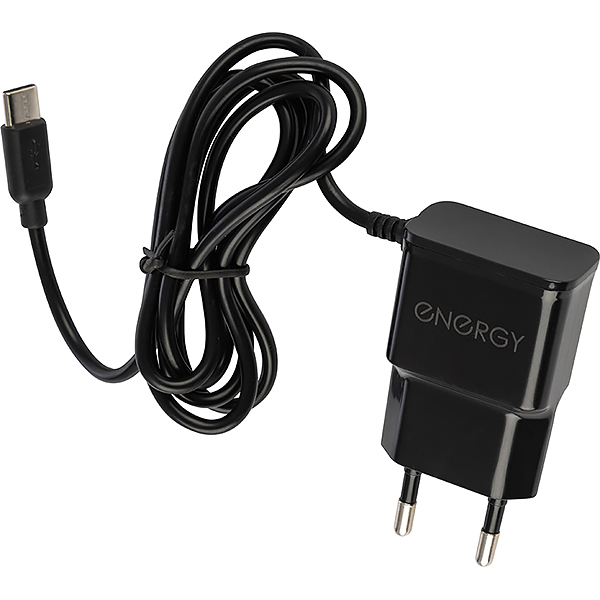 Зарядное устройство для аккумулятора Energy ET-14, Type-C, 1А Black (100297)