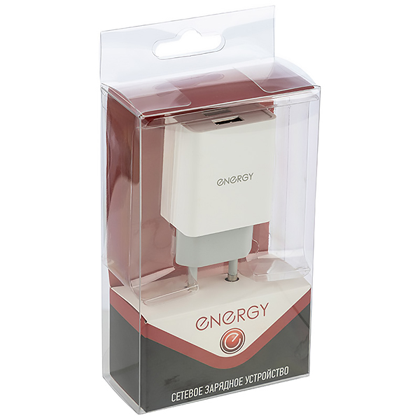 Зарядное устройство для аккумулятора Energy ET-22, 2 USB раз. 2,1А White (100292)