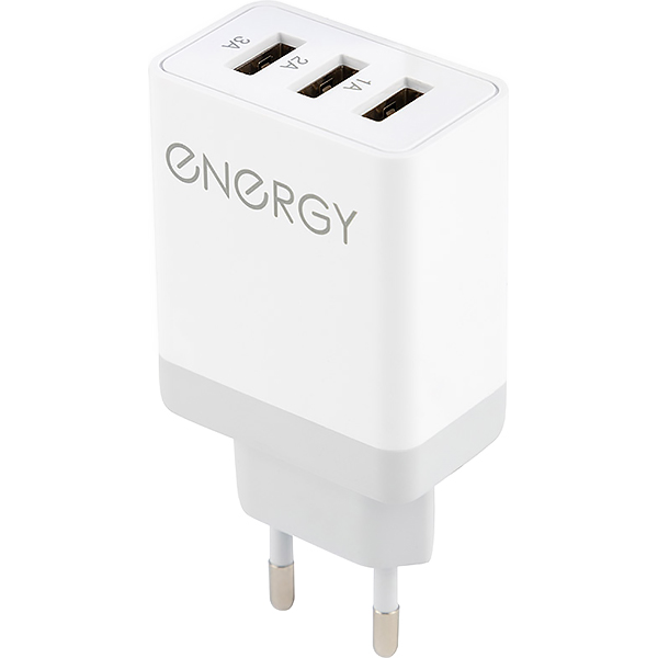Зарядное устройство для аккумулятора Energy ET-24, 3 USB, Q3.0 White (100294)
