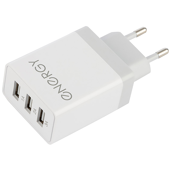 Зарядное устройство для аккумулятора Energy ET-24, 3 USB, Q3.0 White (100294)