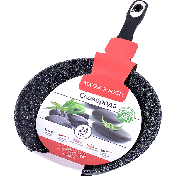 Сковорода Mayer&Boch алюм.24см мрам/крошка1,67л MB х6 (30370)