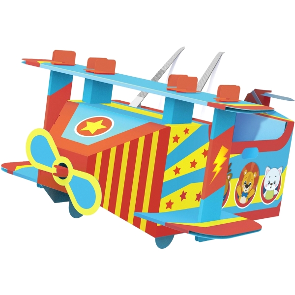 Самолет-конструктор ZABIAKA Весёлые зверята, разноцветный