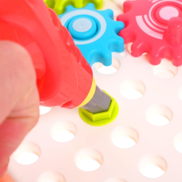 Конструктор детский ZABIAKA Пуговки и шестеренки, 3 в 1