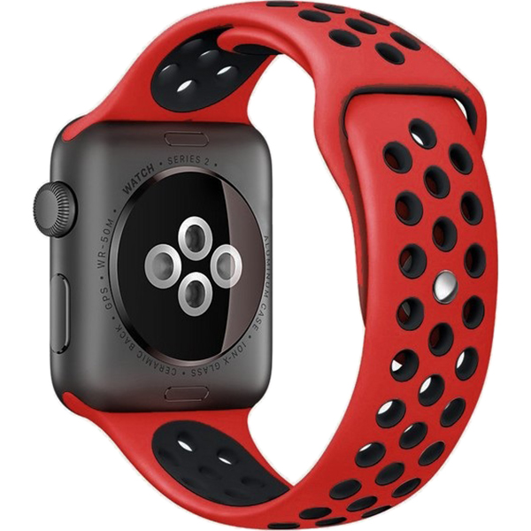 Ремешок для смарт часов Krutoff для Apple Watch 38-41mm M/L red/black (03286)