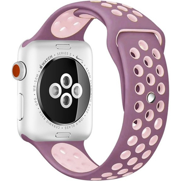 Ремешок для смарт часов Krutoff для Apple Watch 42-45mm M/L purple/pink (03290)