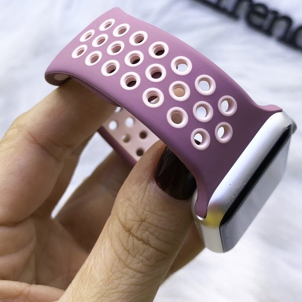 Ремешок для смарт часов Krutoff для Apple Watch 42-45mm M/L purple/pink (03290)