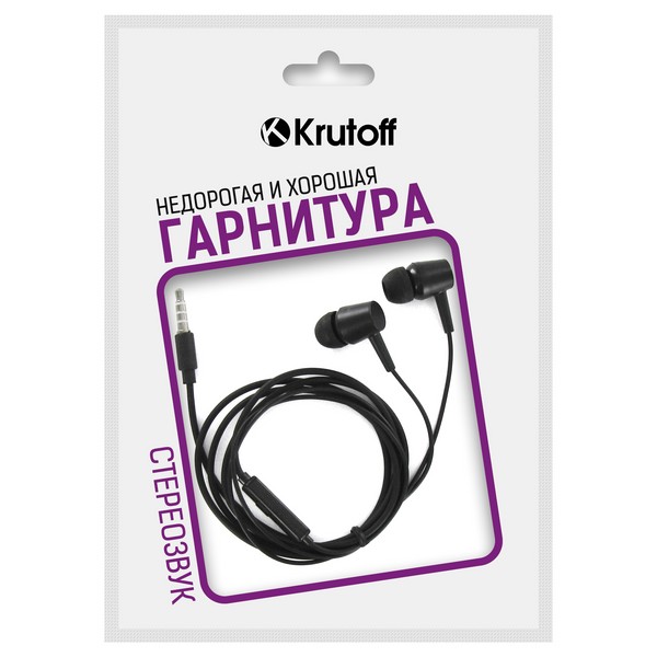 Наушники-вкладыши Krutoff HF-Q1 черные (09610)