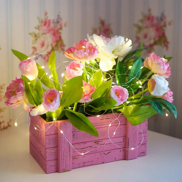 Гирлянда светодиодная NEON-NIGHT Роса 5м USB 50 LED теплый свет (315-966)