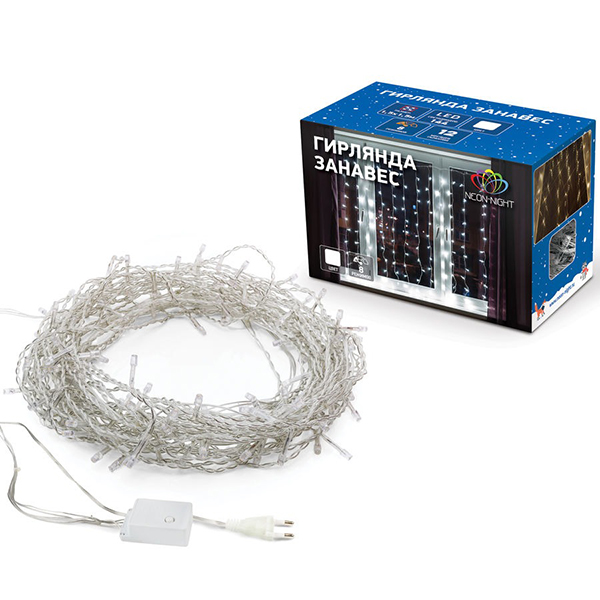 Гирлянда светодиодная NEON-NIGHT Светодиодный Дождь 1,5х1,5м белая (235-035)