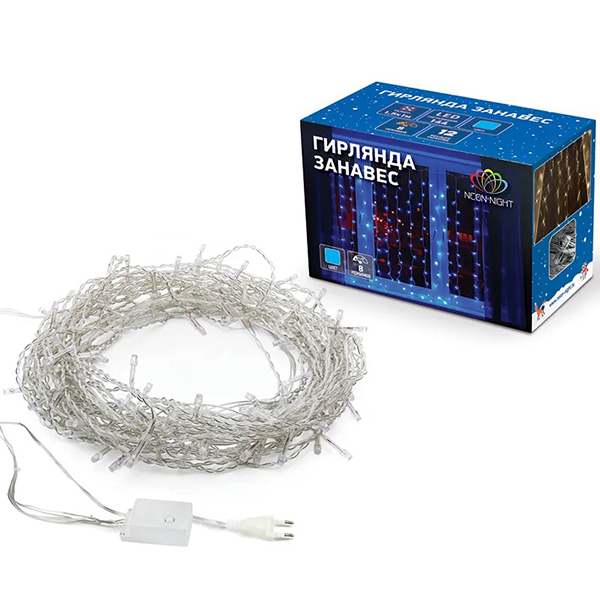 Гирлянда светодиодная NEON-NIGHT Светодиодный Дождь 1,5х1м, синяя (235-023)