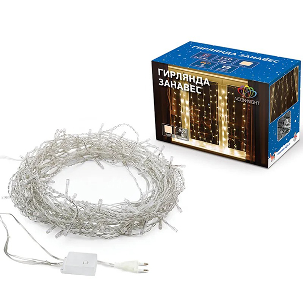 Гирлянда светодиодная NEON-NIGHT LED Дождь 2,5х2м теплый свет (235-056)