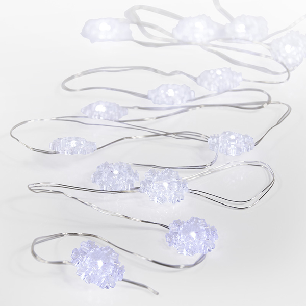 Гирлянда светодиодная NEON-NIGHT Снежинки 2м, 20 LED белая (303-010)