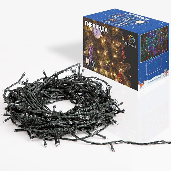 Гирлянда светодиодная NEON-NIGHT Твинкл-Лайт 15м 120 LED теплый (303-056)