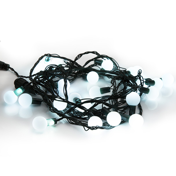 Гирлянда светодиодная NEON-NIGHT Шарики d25 мм 5м 25 LED, белая (303-555)