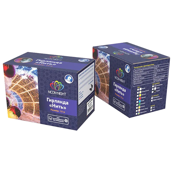 Гирлянда светодиодная NEON-NIGHT Нить 10м LED мерцание теплый свет (305-266)