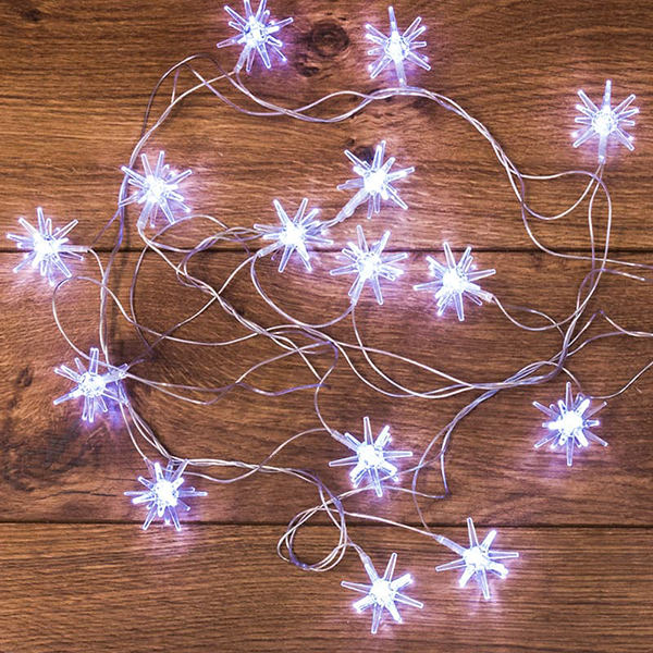 Гирлянда светодиодная NEON-NIGHT Снежинки 2,8 м белая (303-036)