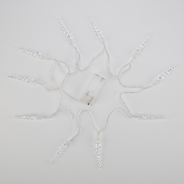 Гирлянда светодиодная NEON-NIGHT Сосульки 1,5м 10 LED белая (303-094)