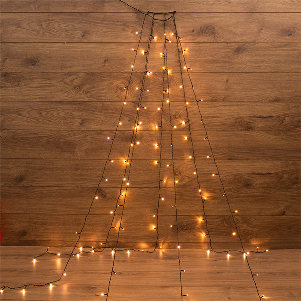 Гирлянда светодиодная NEON-NIGHT Елочная 7 нитей по 1,5 м теплый свет (235-076)