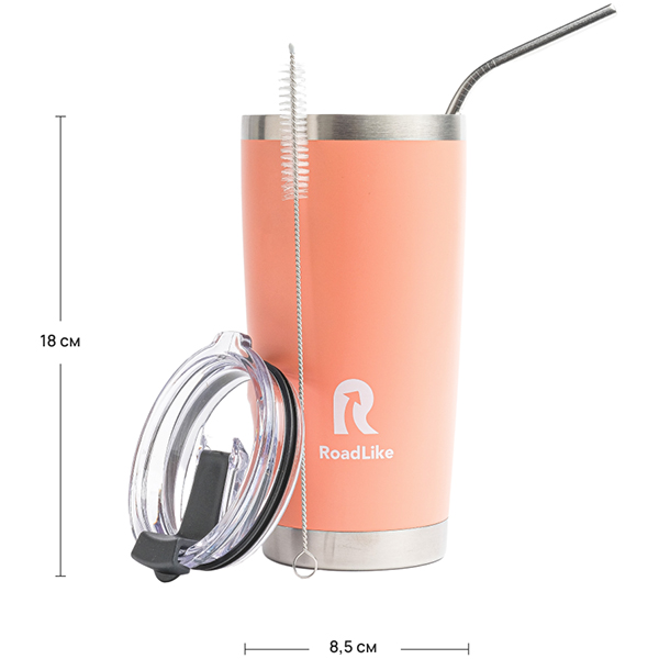 Термокружка RoadLike 570мл, коралл (368229)