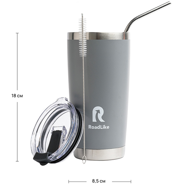 Термокружка RoadLike 570мл, серый (368227)