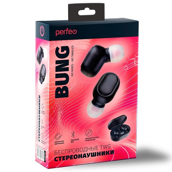Наушники True Wireless Perfeo BUNG Black (PF_C3174)