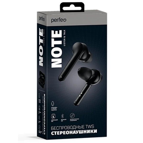Наушники True Wireless Perfeo NOTE Black (PF_B4020)