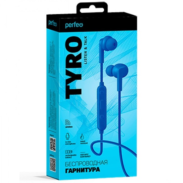 Наушники внутриканальные Bluetooth Perfeo TYRO Blue (PF_B4025)