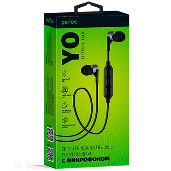 Наушники внутриканальные Bluetooth Perfeo YO Black (PF_B4018)