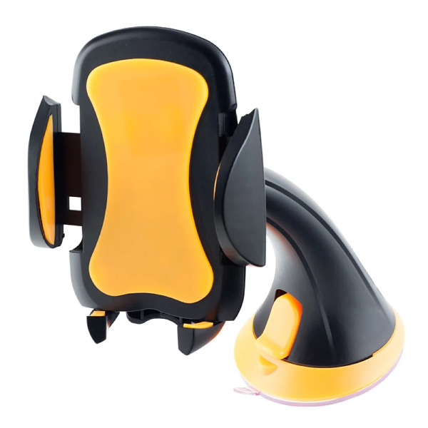 Держатель автомобильный для смартфона Perfeo 501 до 6,5'', на стекло, черный/оранж. (PF_3846)