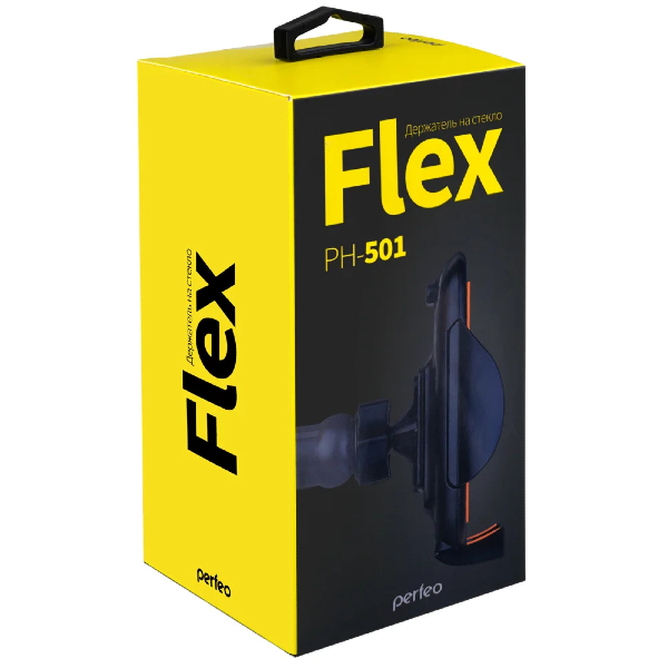 Держатель автомобильный для смартфона Perfeo 501-2 до 6,5'', на стекло, черный/серый (PF_4211)