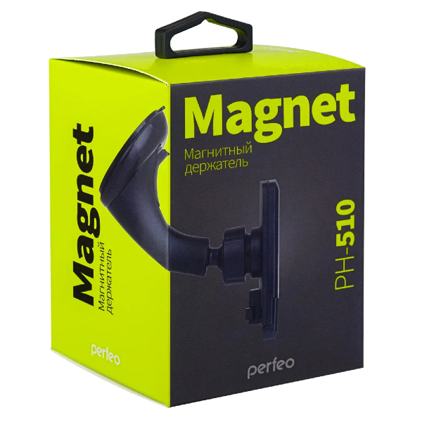 Держатель автомобильный для смартфона Perfeo 510 до 6'', на стекло, магнитный (PF_4223)