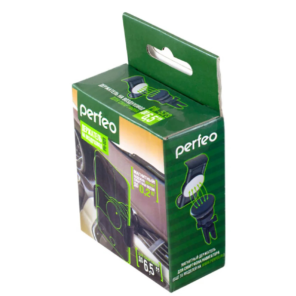 Держатель автомобильный для смартфона Perfeo 523 до 6,5'', на воздуховод, магнитный (PF_5039)